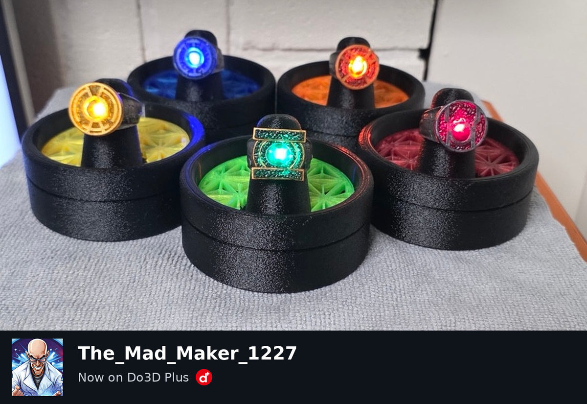 The_Mad_Maker_1227 physical Lantern rings, now on Do3D Plus, with both creator and Do3D Plus logos