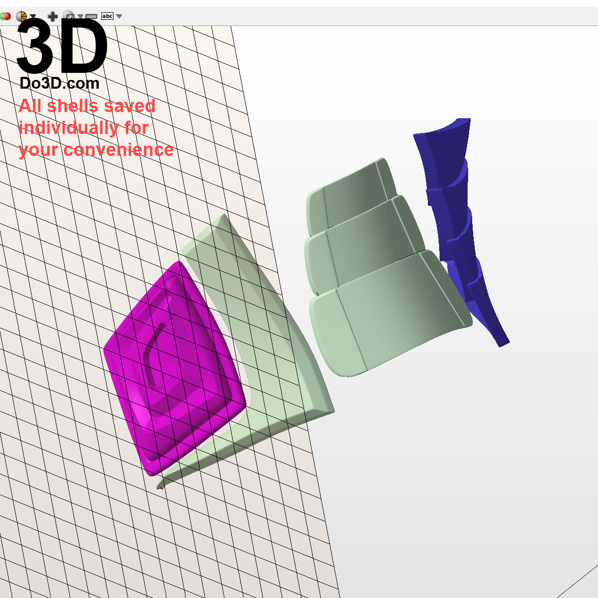 3D Printable Model: Blue Ranger 2017 Power Rangers Helmet + Full Armor STL #N04