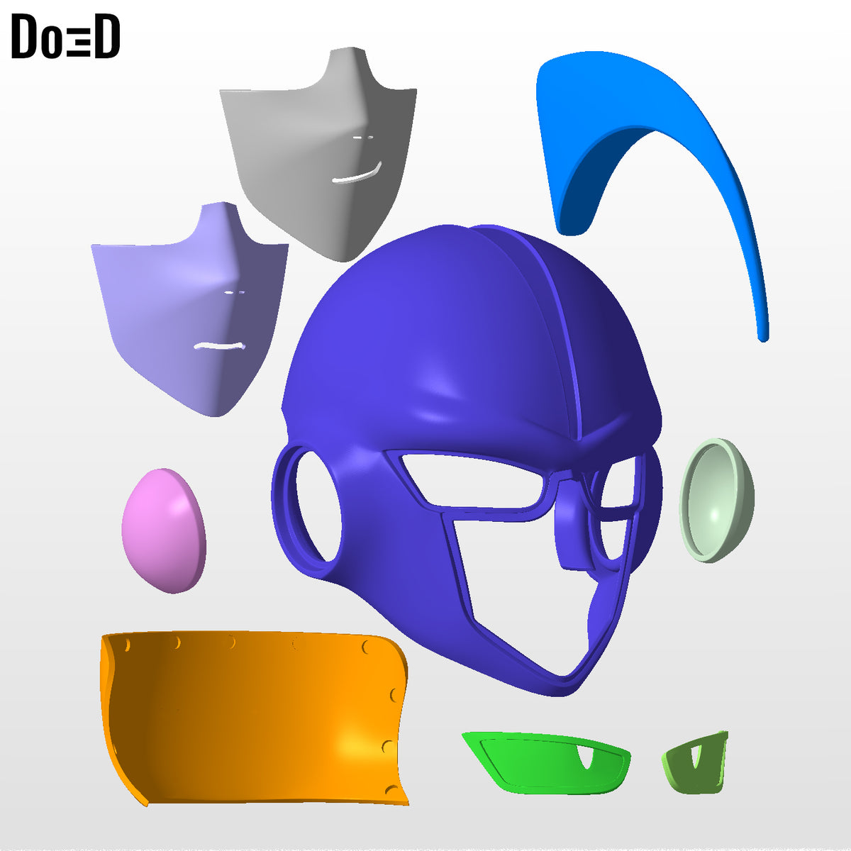 Gamma 1 & 2 Helmet Dragon Ball Super Hero 3D printable model STL print file #G12