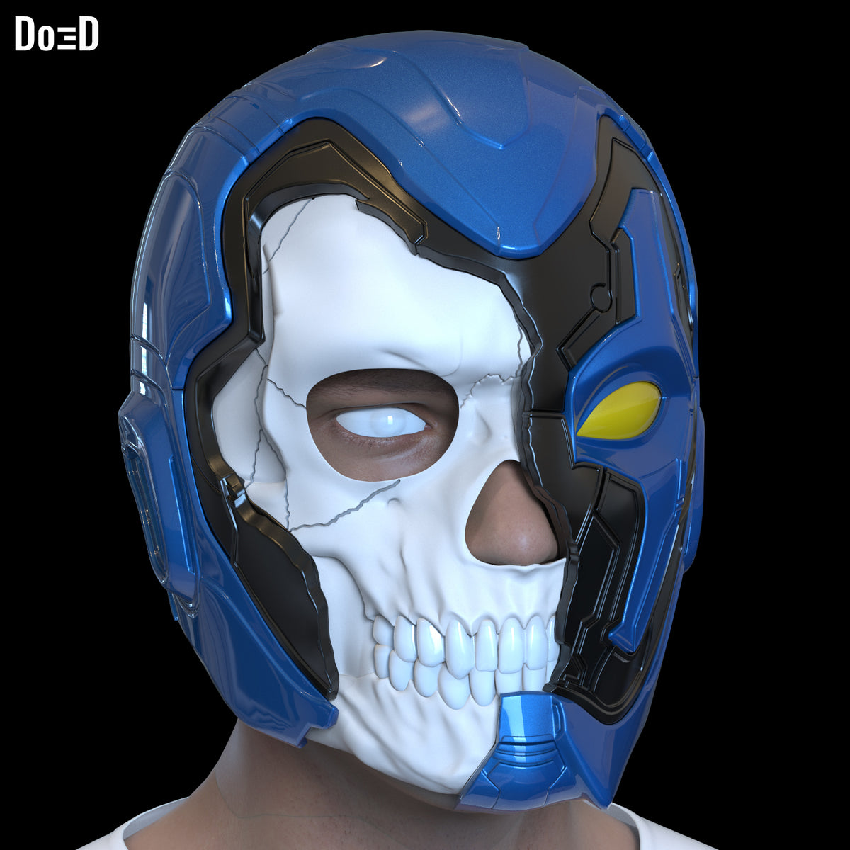 Bundle Blue Beetle Helmet V2 + Battle Damages Skull 3D Printable Model STL #SB25