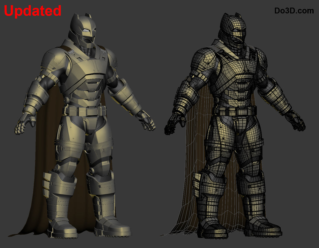 Armored Batsuit Batman v Superman BVS DOJ Helmet + Armor, 3D Printable Model #44