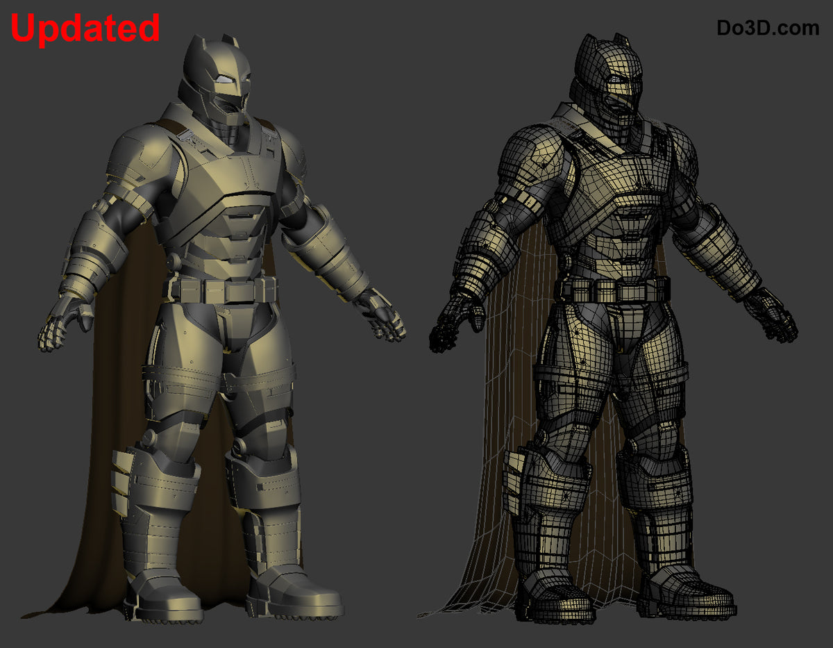 Armored Batsuit Batman v Superman BVS DOJ Helmet + Armor, 3D Printable Model #44
