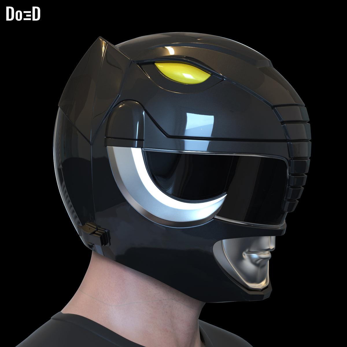 Black Ranger Classic Helmet Mighty Morphin Power Rangers MMPR 3D Project #2891