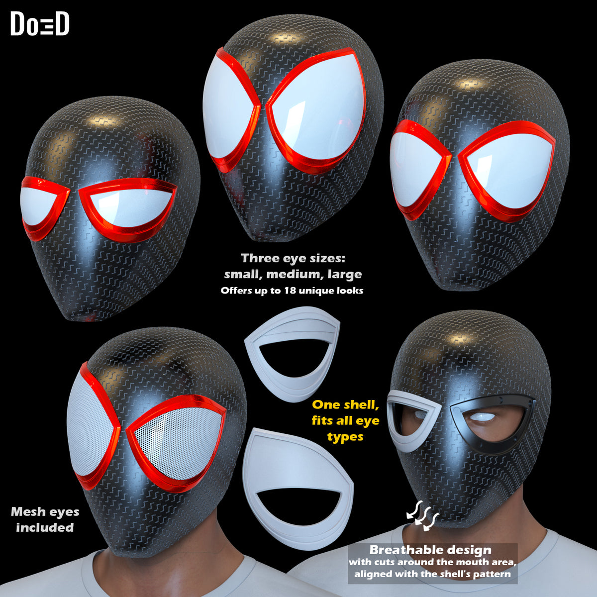 Miles Morales Shell Spider-Man Across the Spider-Verse Helmet | 3D Model STL #M3