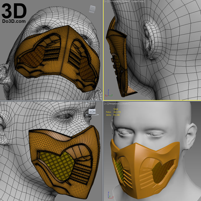 Mortal Kombat Scorpion Mouth Cover Mask | 3D Model Project #1309