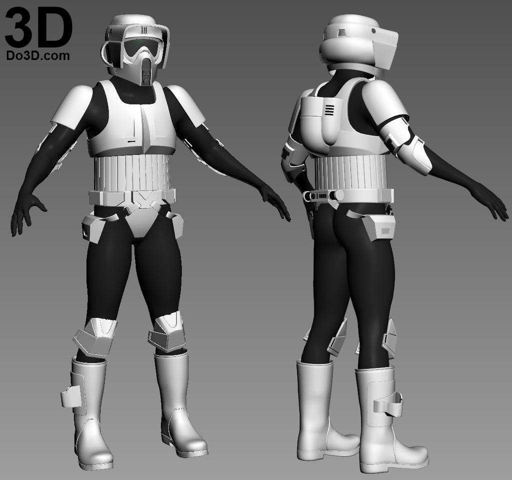Scout Trooper Biker Scouts Full Body Armor Suit | 3D Model Project #1168