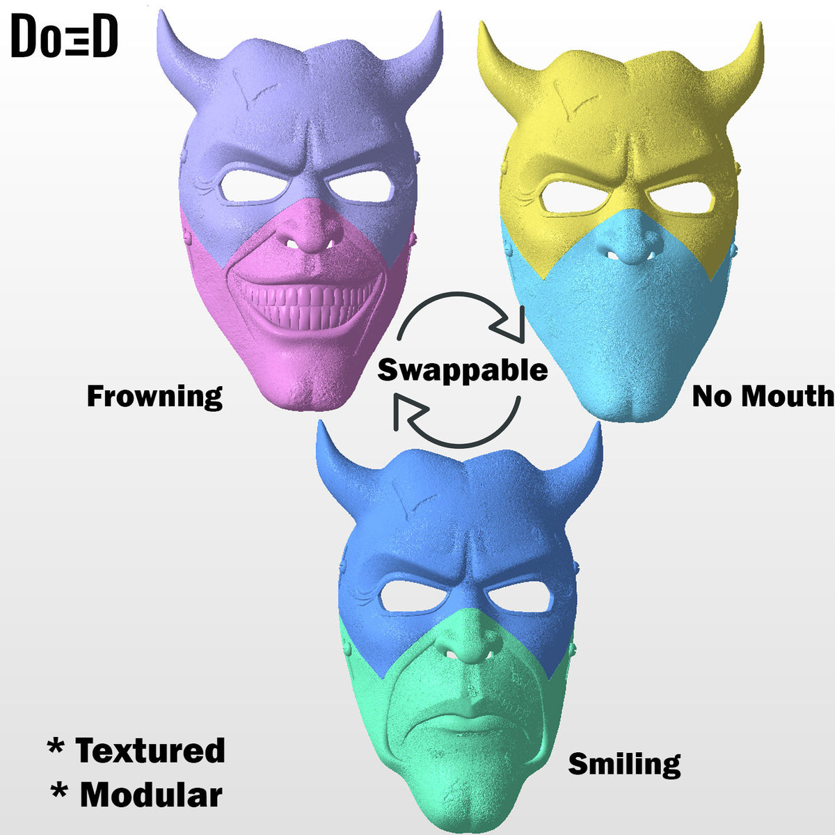 The Grabber Mask from The Black Phone Swappable Smiling Frowning No Mouth #GBP12