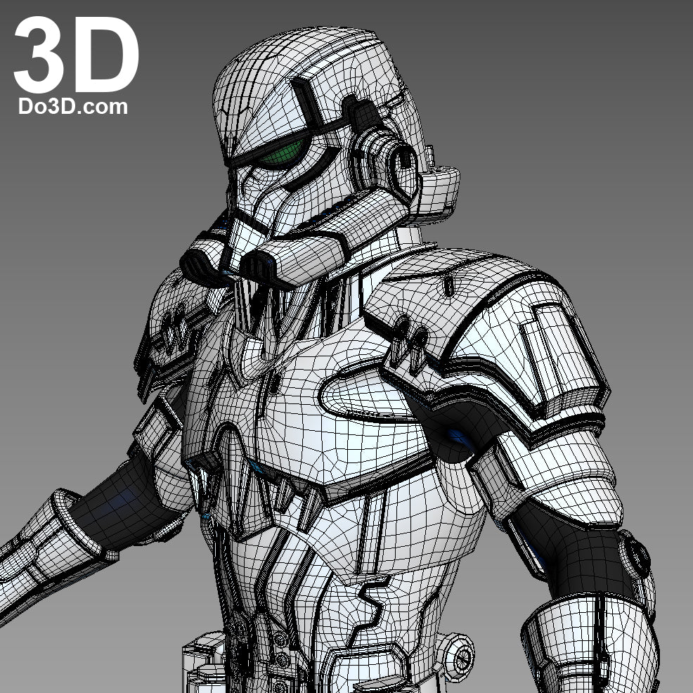 Variant Star Wars Stormtrooper Full Body Armor Suit | 3D Model Project #1066