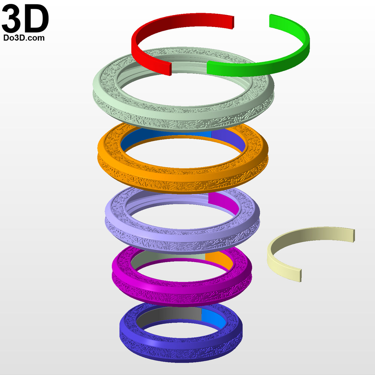 Shang-Chi Ten Rings (HOLLOW) Shangchi Ring 3D Printable Model Shan Chi STL #SH69