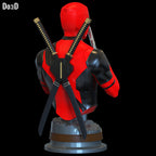 Gun Sniffing Deadpool Bust Life Size 1:1 Statue Figure 3DPrintable Model #DS155