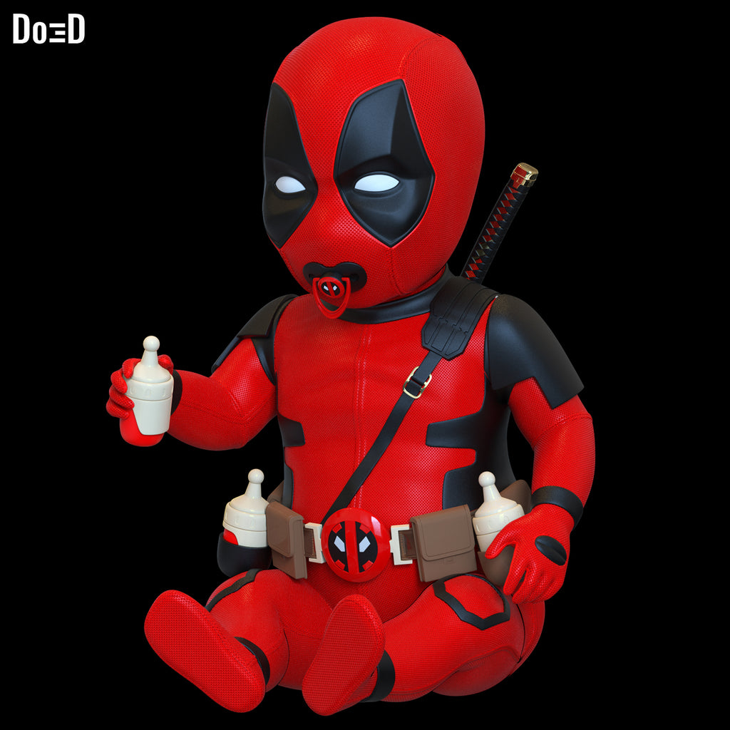 BabyPool Deadpool Movie Version Sitting Figure Statue 3D Model Print File #BPS1