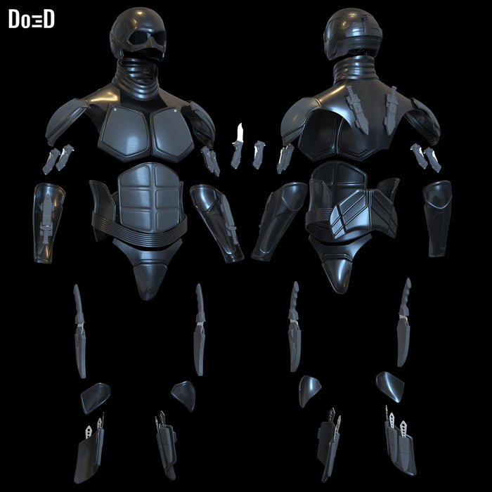 Black Noir full body armors, helmet, weapons | 3D Printable Model STL File BN953
