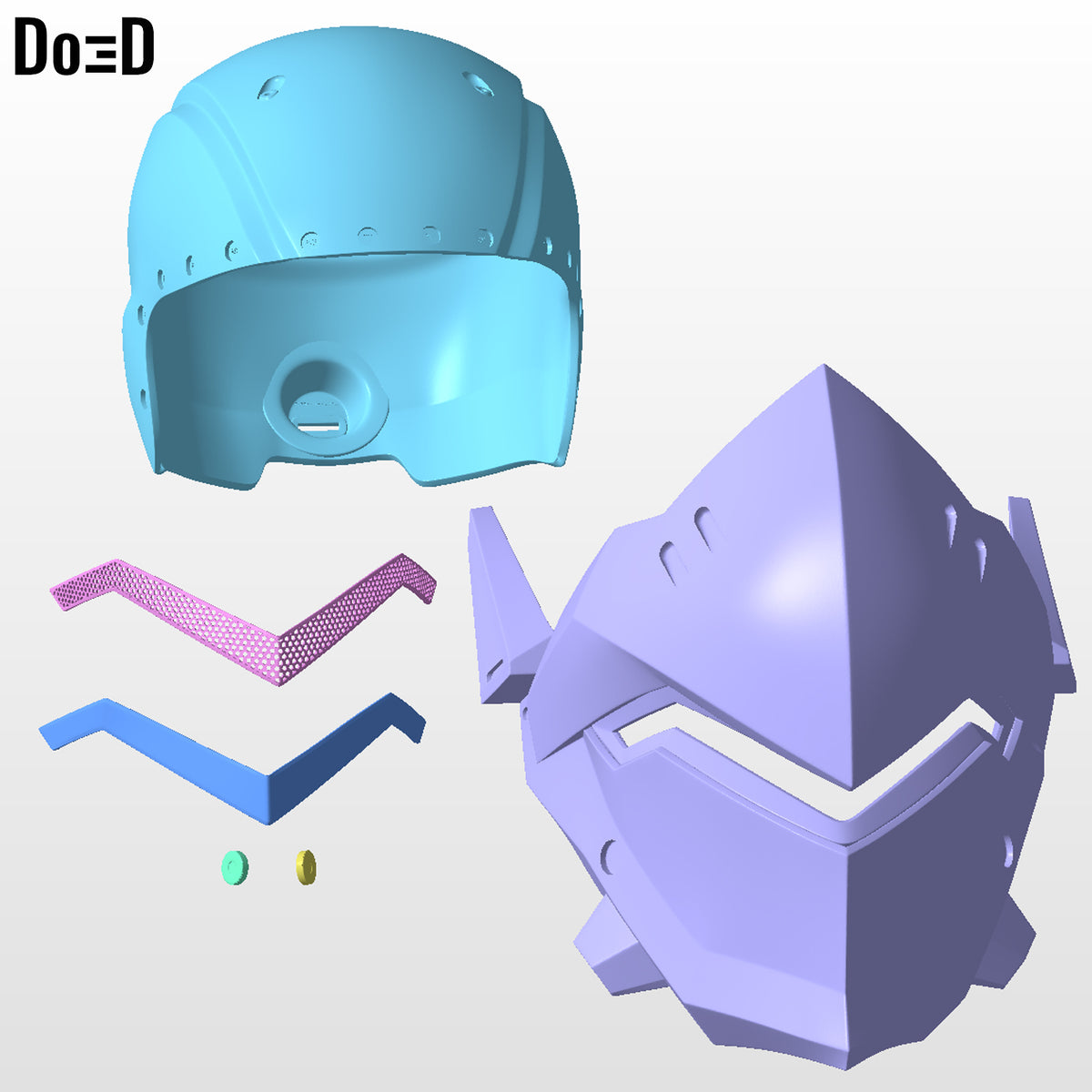 Genji Overwatch Full Body Armor Swords, Helmet, Suit | 3D Model Project #1511