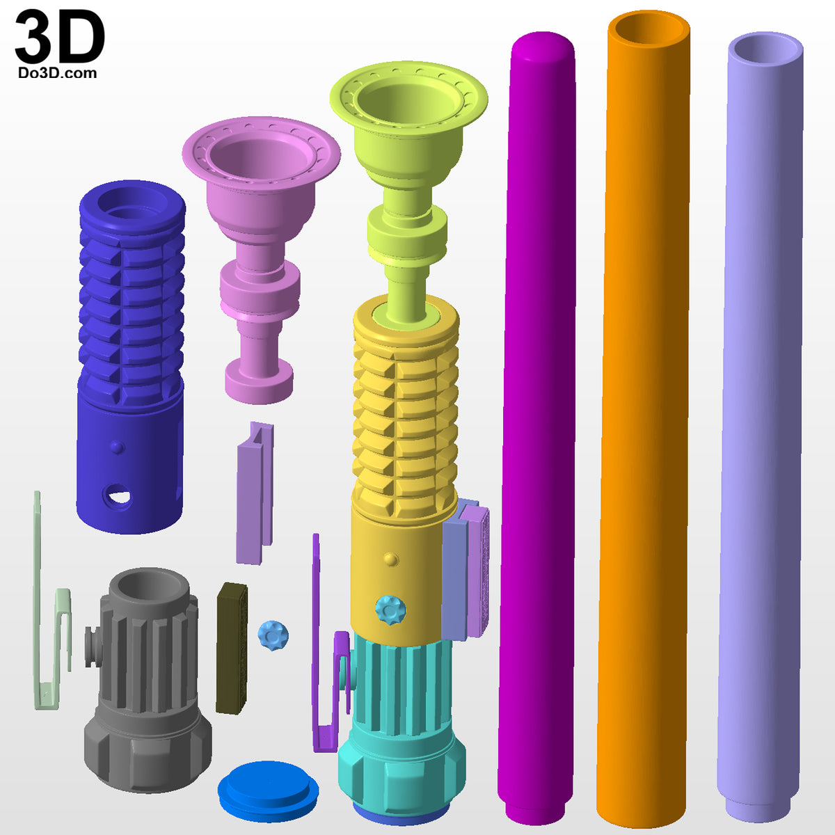 Lightsaber Obi-wan Kenobi Obiwan Light Saber 3D Printable Model STL File #OK16