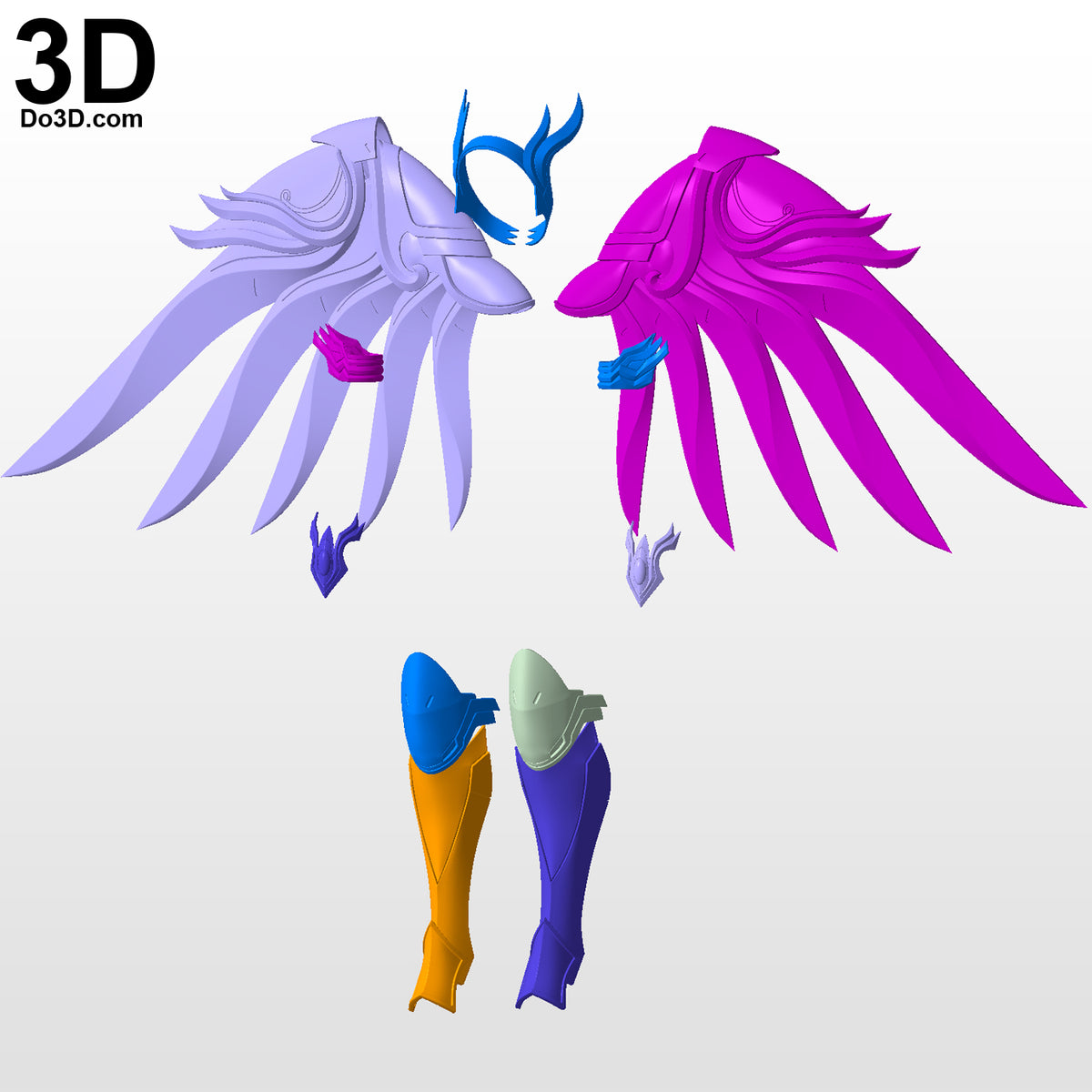 Overwatch Pink Mercy Wings and Armor | 3D Model Project #4700