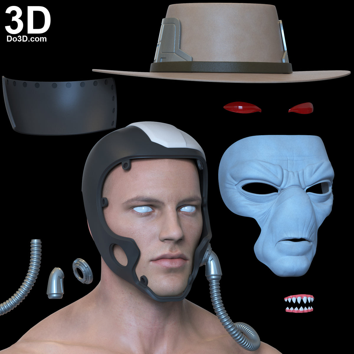Cad Bane Hat and Mask Star Wars Helmet | 3D Printable Model STL FILE #CB39