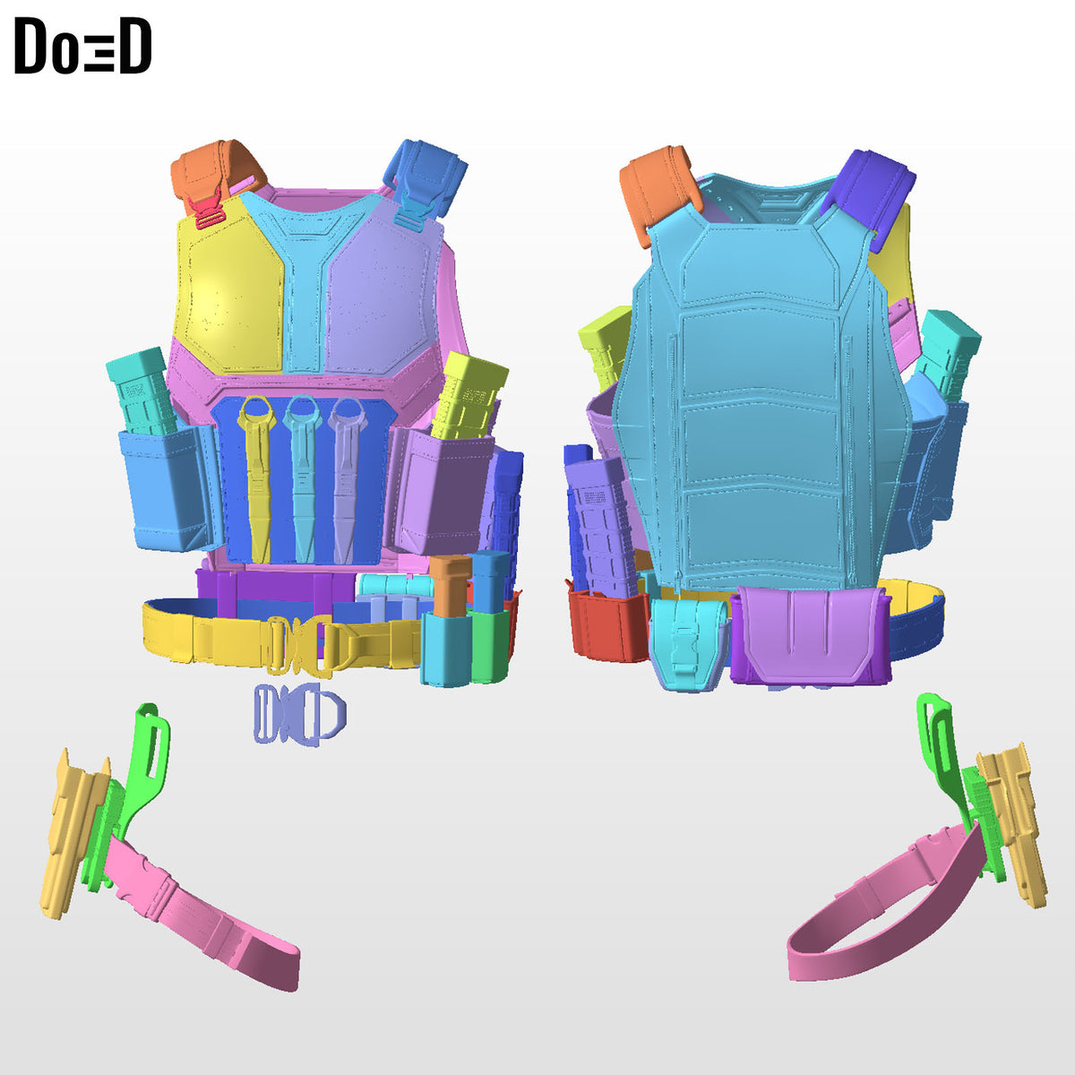 The Punisher Suit/Vest, Belt & Pouches Brand New Day 3D Printable Model STL #TP7
