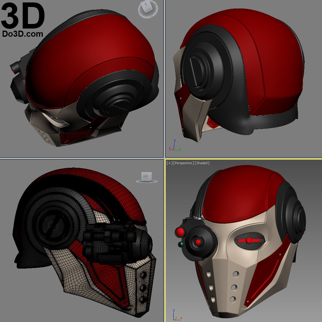 Deadshot Helmet Injustice 2 Mask, Cowl | 3D Printable Model Print STL File #1282