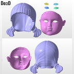Young-hee The Doll Wearable Helmet Hair & Mask Squid Game 3D Model STL File #Y18