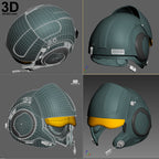 X-Wing Resistance Pilot Poe Dameron Helmet Star Wars TFA, 3D Model Project #244
