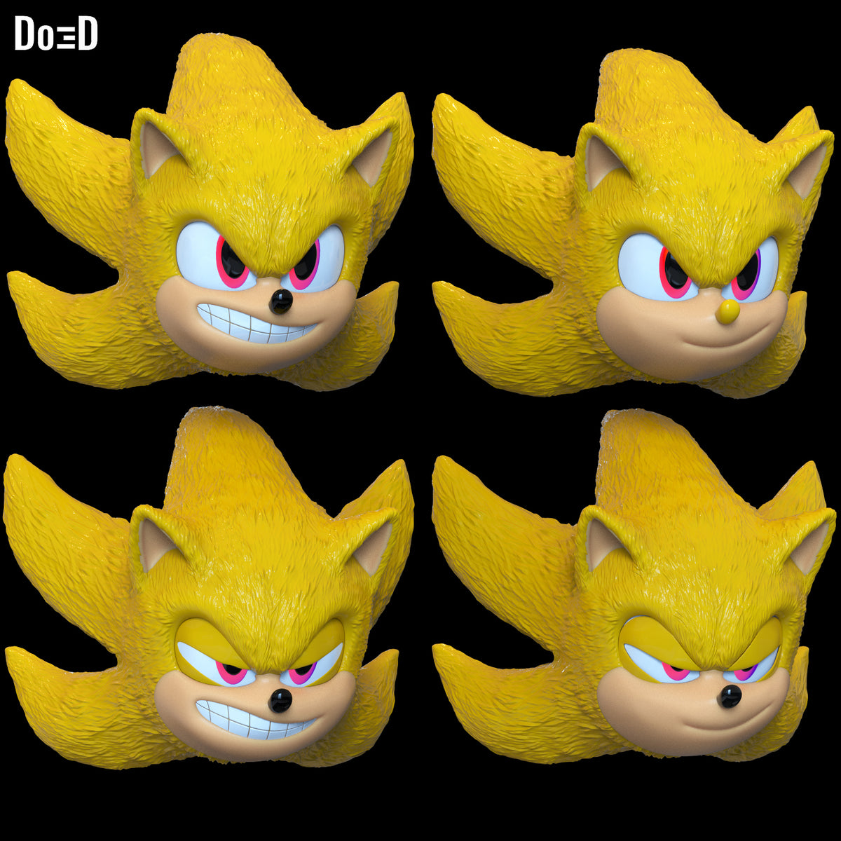 Gold Sonic 3 Helmet 3D Model STL File #GS11