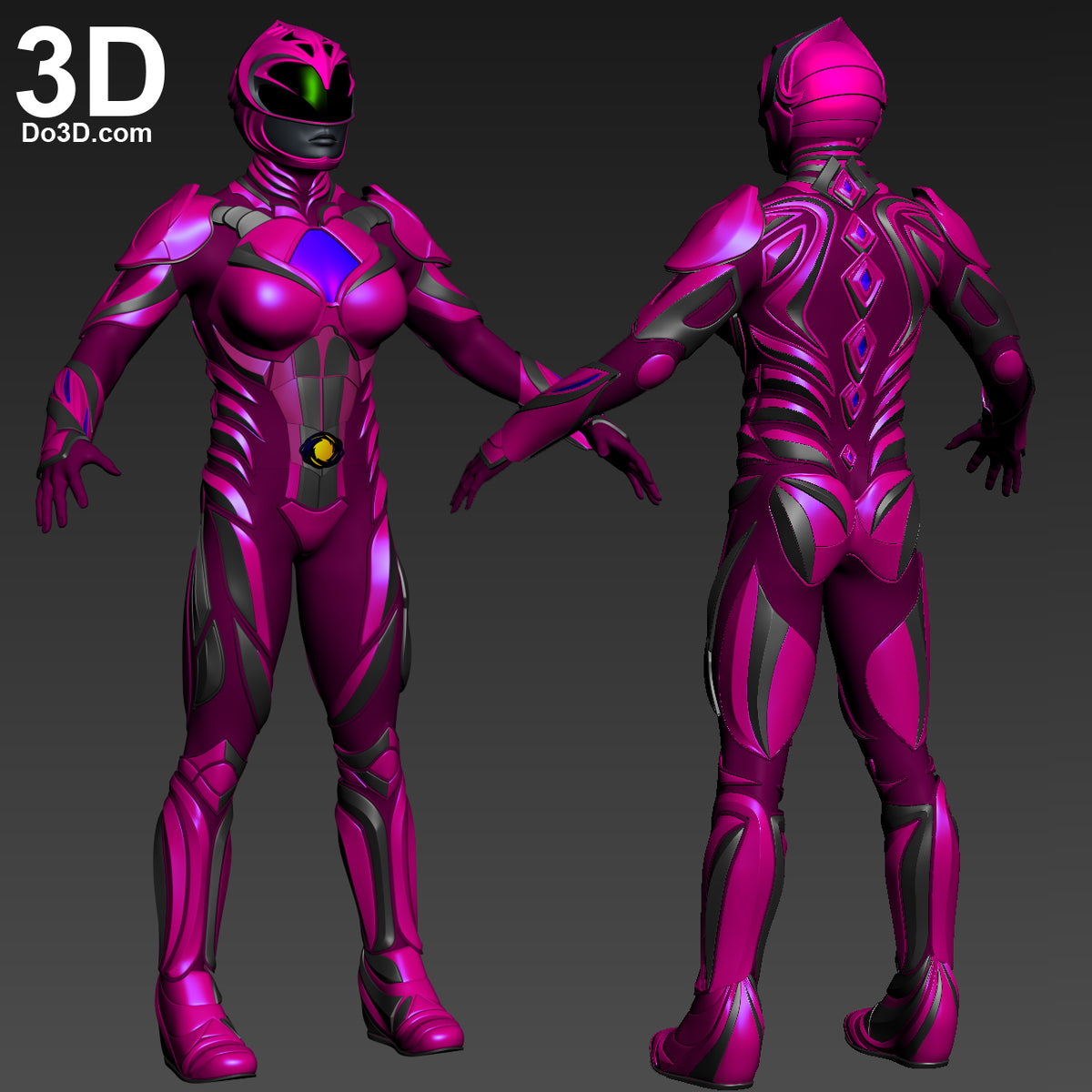 3D Printable Model: Pink Ranger 2017 Power Rangers Helmet + Full Armor STL #5628