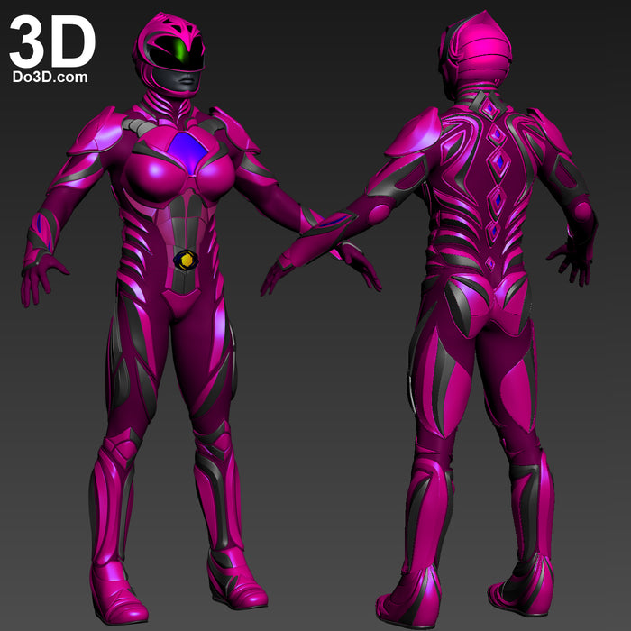 3D Printable Model: Pink Ranger 2017 Power Rangers Helmet + Full Armor STL #5628