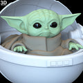 The Child Baby Yoda Statue in Crib Basket Mandalorian | 3D Printable Model #6314