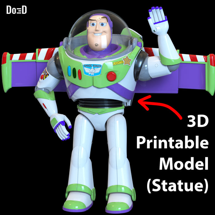 Buzz Lightyear Statue Waving Hi 1/12 or Larger Scale Life Size 3D Model #BLH23