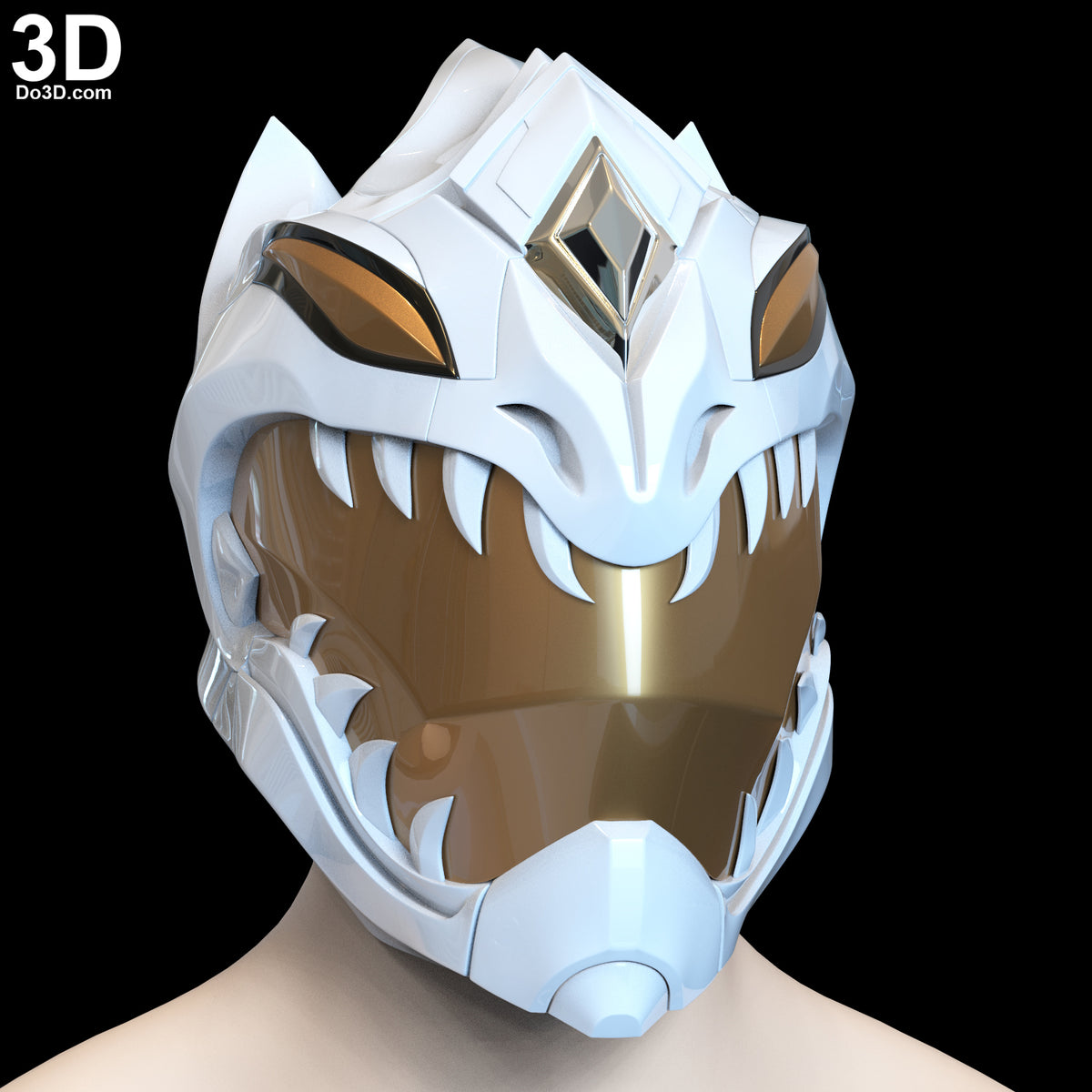 Legend of White Dragon Helmet Power Rangers LOTWD 3D Printable Model STL #WD31