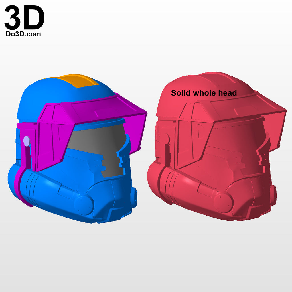 3D Print Model: Havoc Trooper Action Figure / Statue Head Squad Squadron Helmet