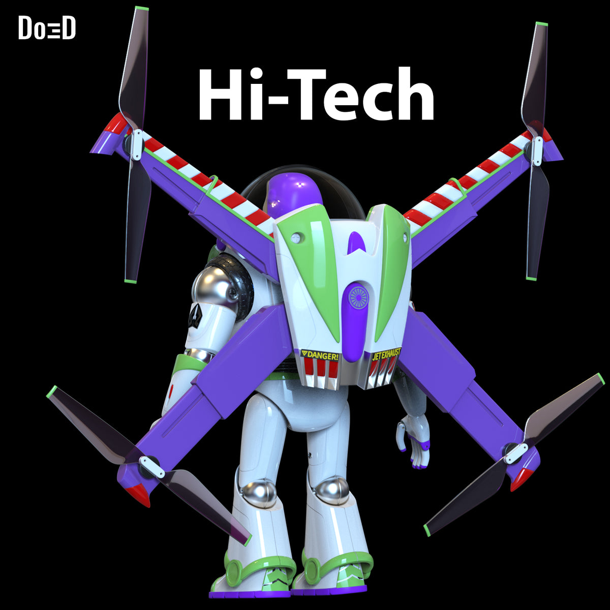 Hi-Tech Buzz Lightyear Life Size Scale Statue Toy Story 5 High Tech 3D Model #BL