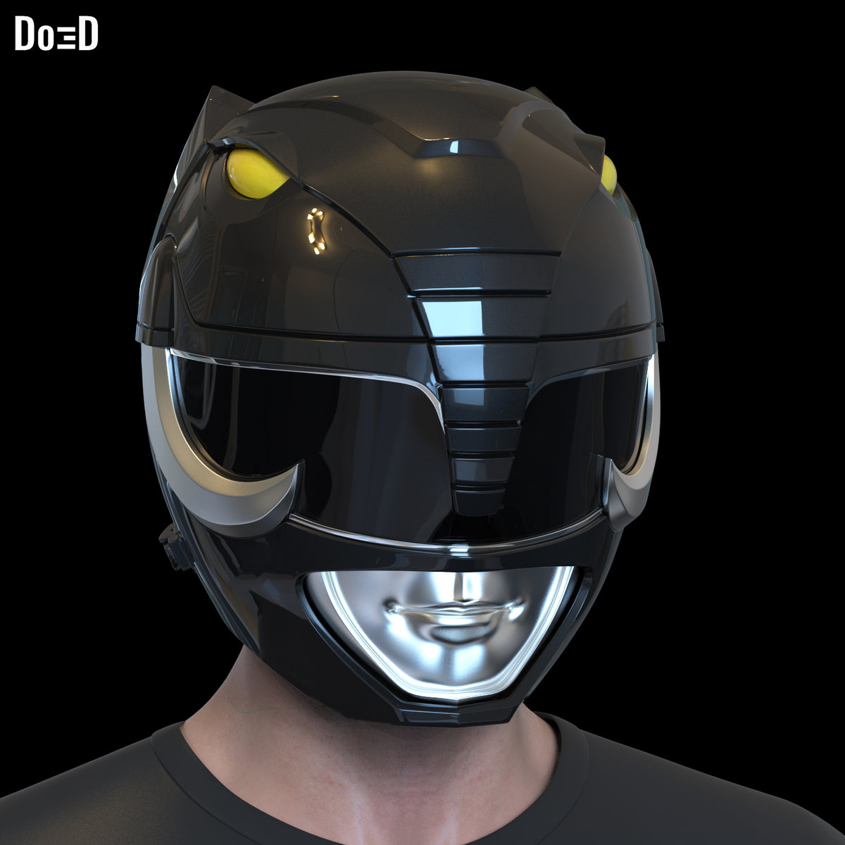Black Ranger Classic Helmet Mighty Morphin Power Rangers MMPR 3D Project #2891