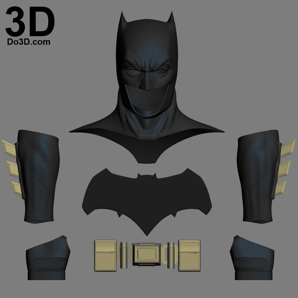 Batman V. Superman Cowl, Belt, Gauntlet, Glove DOJ 3D Printable Model Set #1546