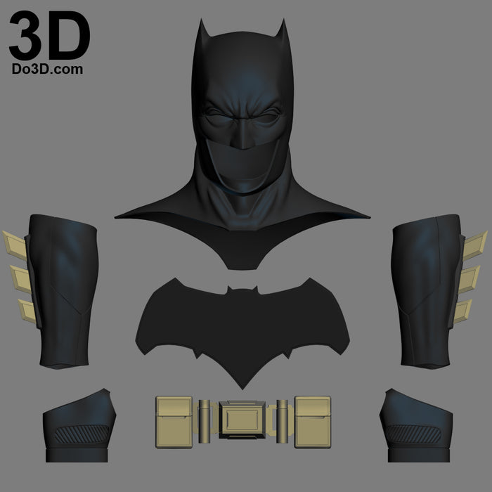 Batman V. Superman Cowl, Belt, Gauntlet, Glove DOJ 3D Printable Model Set #1546