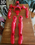3D Printable Model: Red Ranger 2017 Power Rangers Helmet + Full Armor STL #2276