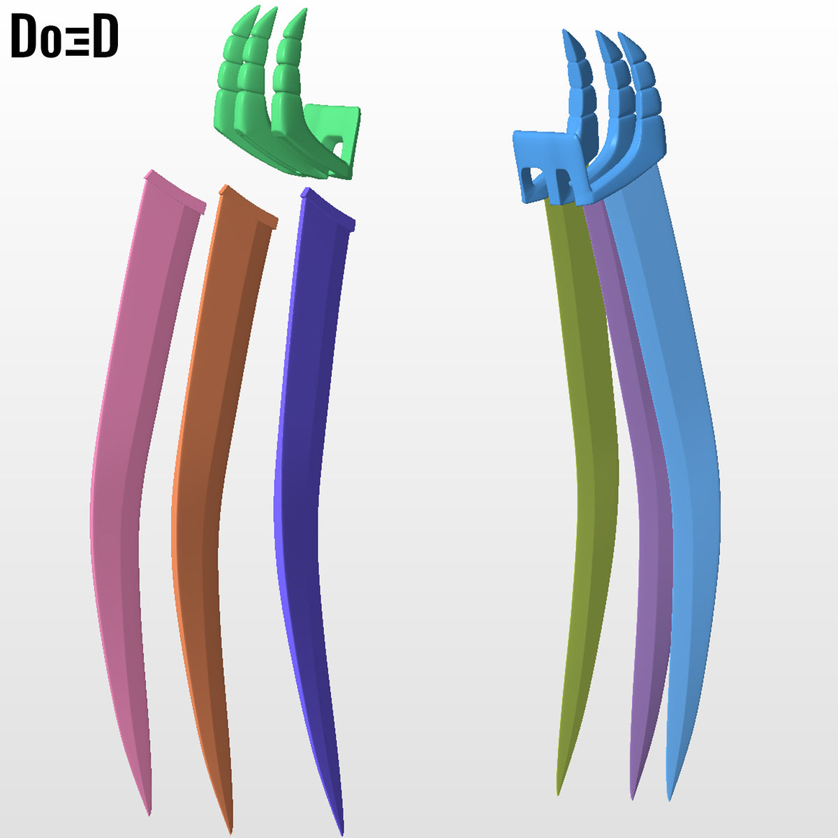 Wolverine Claws 2024 | 3D Printable Model STL File Blue #W93