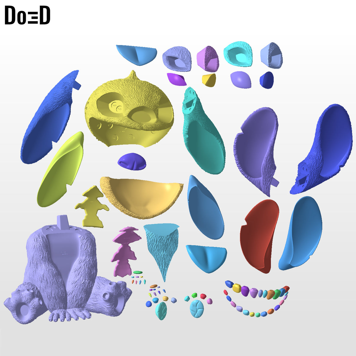 Stitch Life-Size 1:1 Scale Sitting Statue Modular, Swappable 3D Print File #SS73