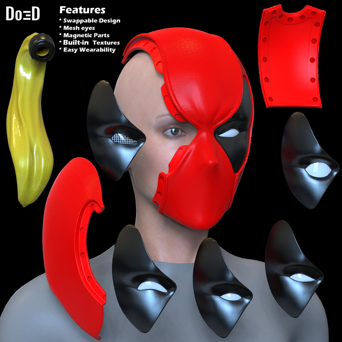 Lady Deadpool helmet | 3D printable model file #LD19