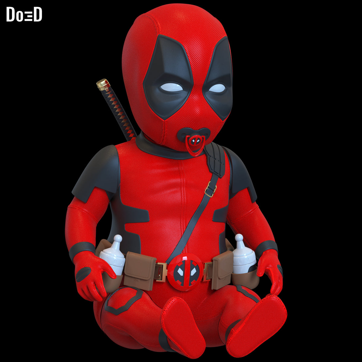 BabyPool Deadpool Movie Version Sitting Figure Statue 3D Model Print File #BPS1