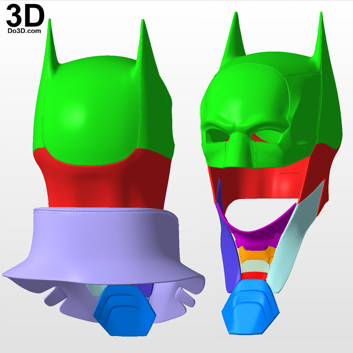 The Batman Full Set Cowl, Armors, Holster, Utility Belt 3D Printable Model #TB69