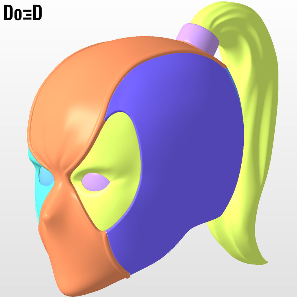 Lady Deadpool helmet | 3D printable model file #LD19