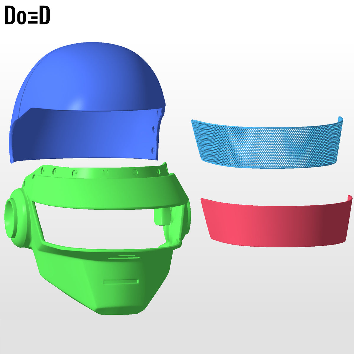 Daft Punk Silver / White Thomas Bangalter  Helmet | 3DPrintable Model STL #D444