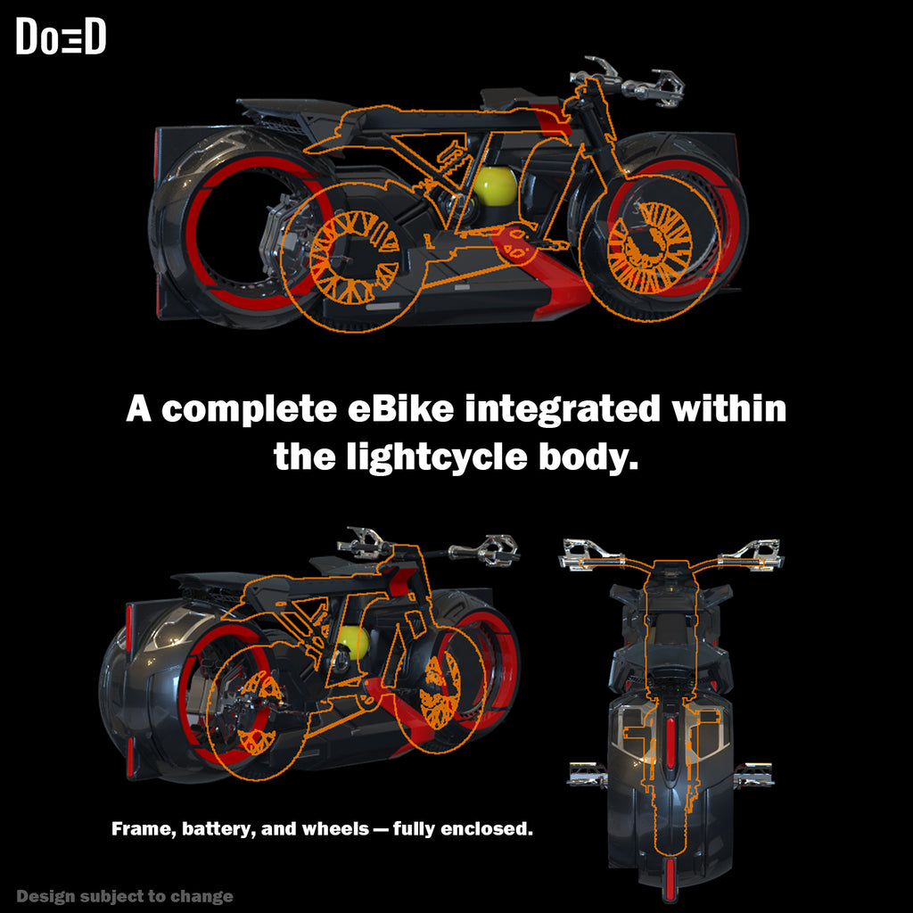Do3D LED Cycle eBike Conversion Kit STL Pack Lightcle Tron 3D Print Model #LE332