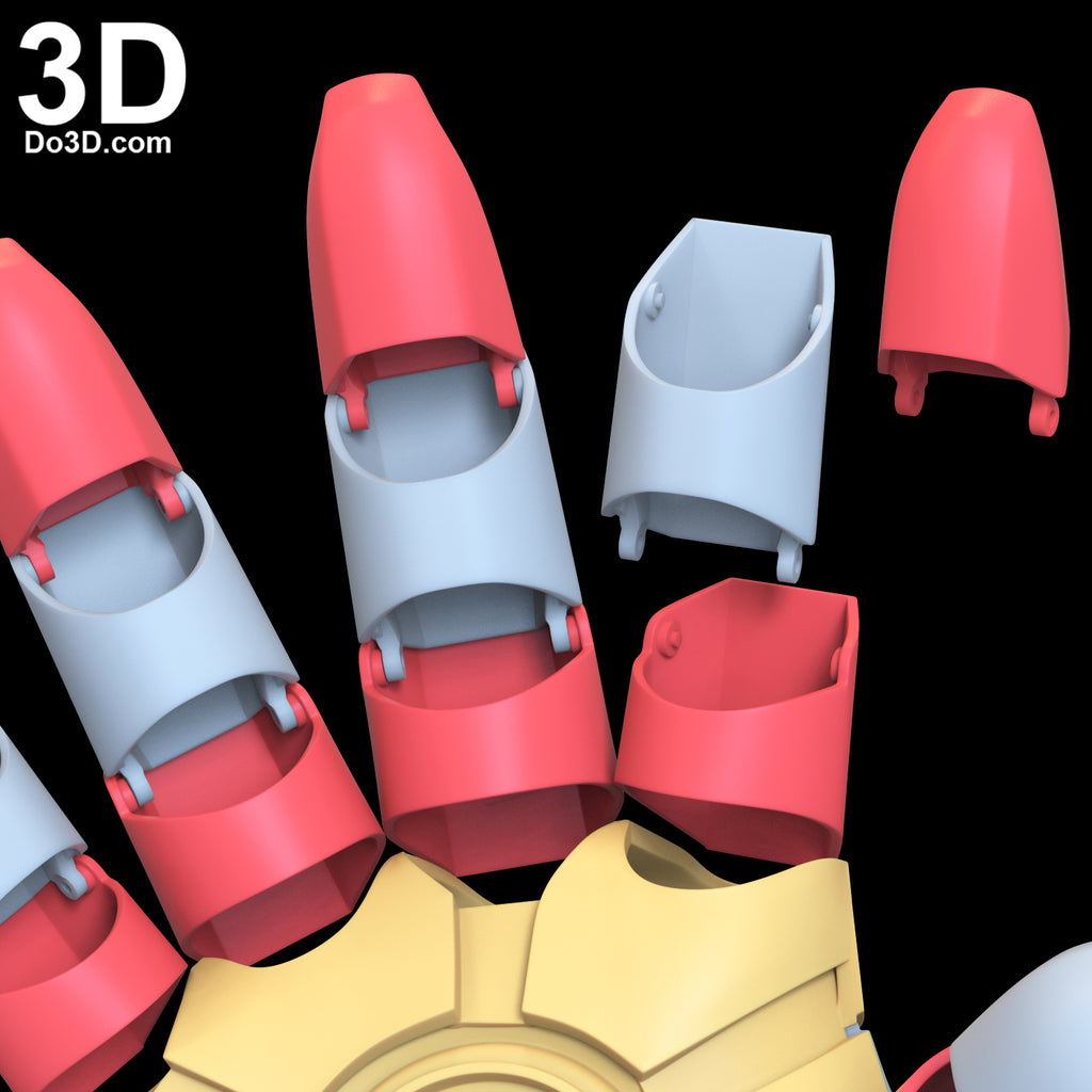 Universal Iron Man Glove with Hinges for MK 2 ~ MK 45 | 3D Printable Model #N19
