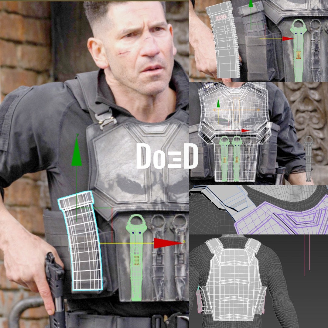 The Punisher Suit/Vest, Belt & Pouches Brand New Day 3D Printable Model STL #TP7
