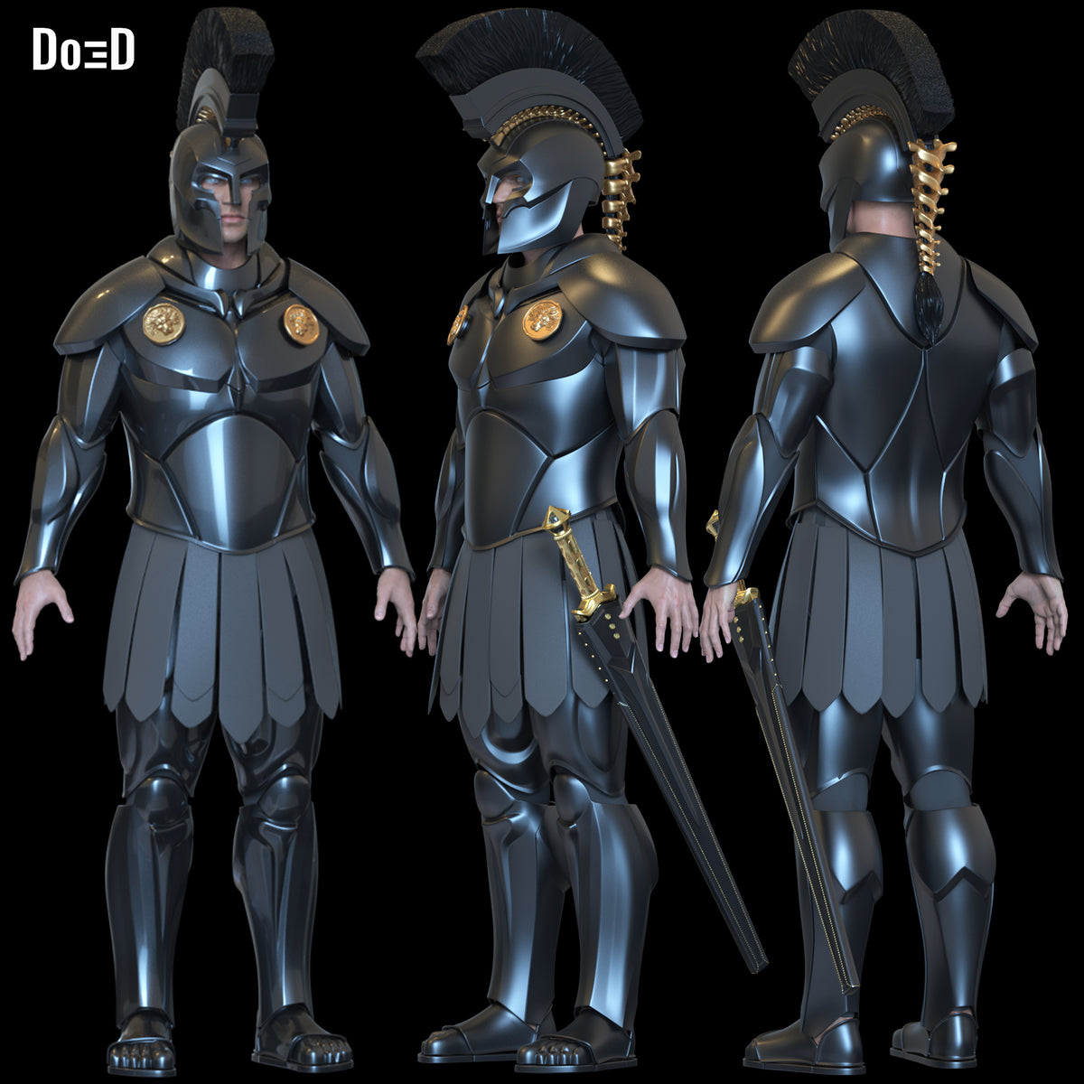 Agamemnon Full Suit: Helmet + Sword + Armors 3D Printable Model STL File #A735