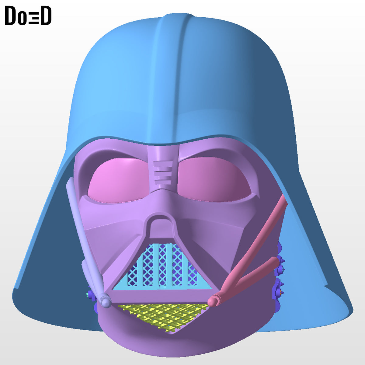 Classic Darth Vader Star Wars Helmet w/ Dome + Neck Strap|3D Model Project #6705