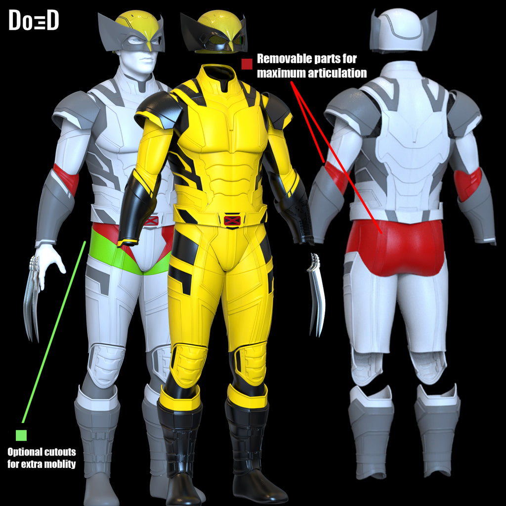 Wolverine Full Body Armor / Suit Deadpool 3 Version 3D Printable Model STL #WD77