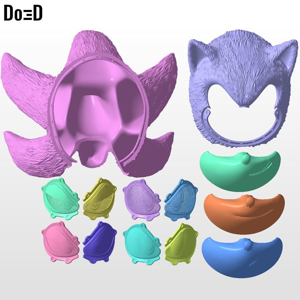 Gold Sonic 3 Helmet 3D Model STL File #GS11
